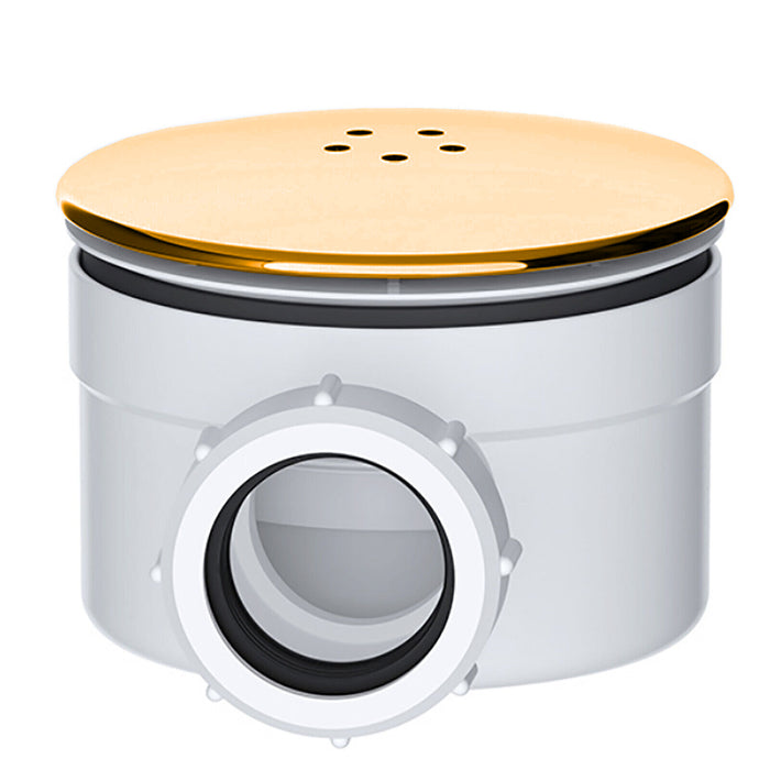 Shower Trap for 90mm Tray Plug Hole 1.5" Luxury Drain Water Waste Dome Base Kit (Brushed Brass)
