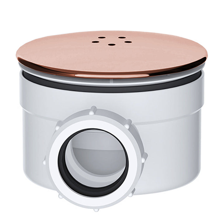 Shower Trap for 90mm Tray Plug Hole 1.5" Luxury Drain Water Waste Dome Base Kit (Brushed Copper)