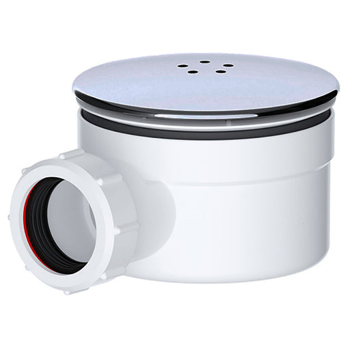 Shower Trap for 90mm Tray Plug Hole 1.5" Luxury Drain Water Waste Dome Base Kit (Brushed Nickel)