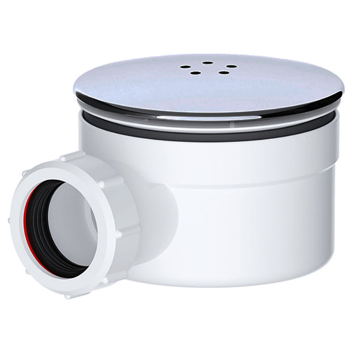 Shower Trap for 90mm Tray Plug Hole 1.5" Luxury Drain Water Waste Dome Base Kit (Brushed Nickel)