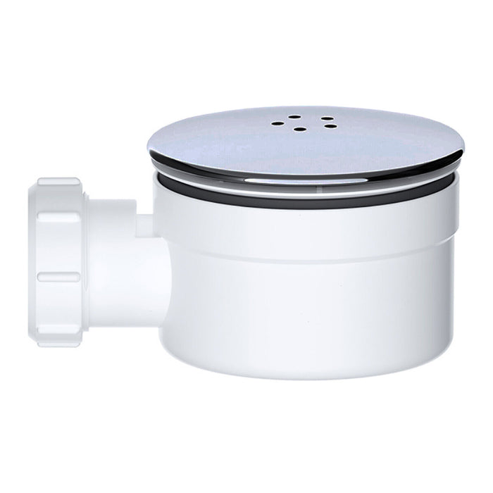 Shower Trap for 90mm Tray Plug Hole 1.5" Luxury Drain Water Waste Dome Base Kit (Brushed Nickel)