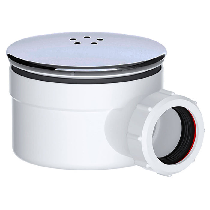 Shower Trap for 90mm Tray Plug Hole 1.5" Luxury Drain Water Waste Dome Base Kit (Brushed Nickel)