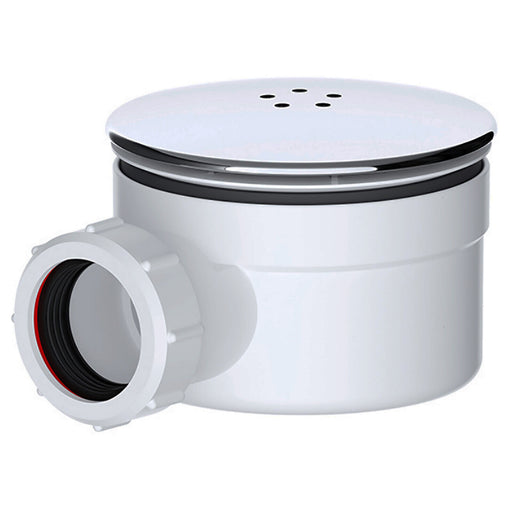 Shower Trap for 90mm Tray Plug Hole 1.5" Luxury Drain Water Waste Dome Base Kit (Chrome Silver)