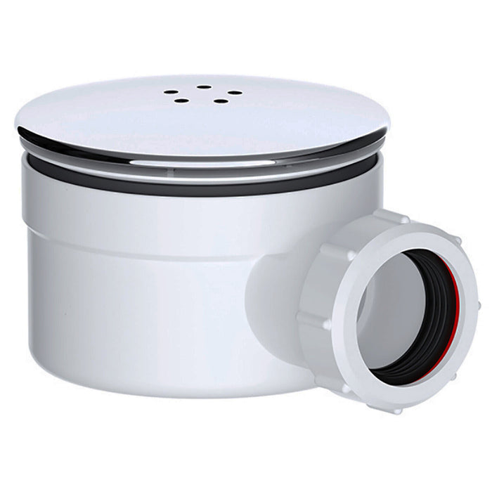Shower Trap for 90mm Tray Plug Hole 1.5" Luxury Drain Water Waste Dome Base Kit (Chrome Silver)