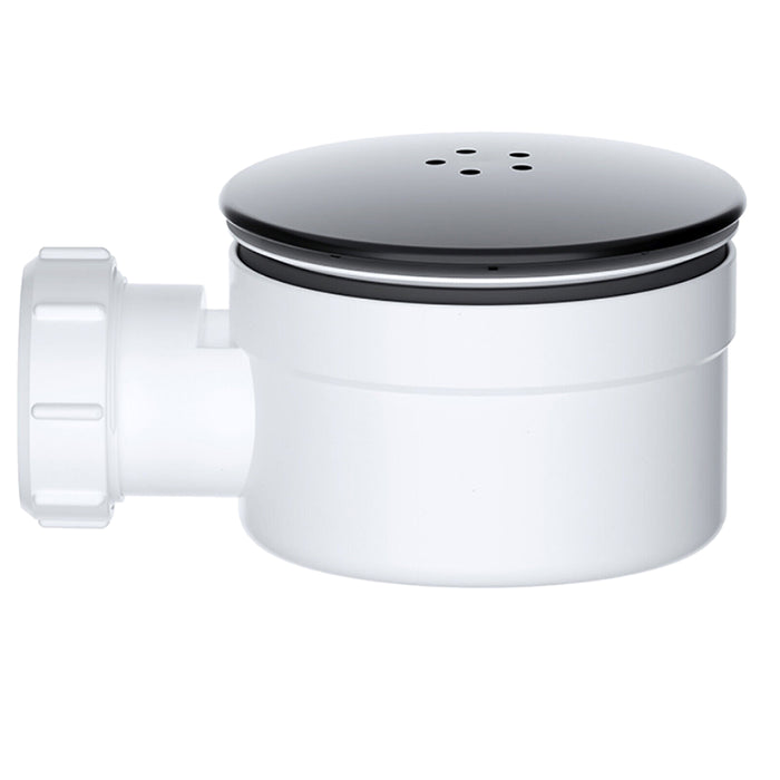Shower Trap for 90mm Tray Plug Hole 1.5" Luxury Drain Water Waste Dome Base Kit (Matt Black)