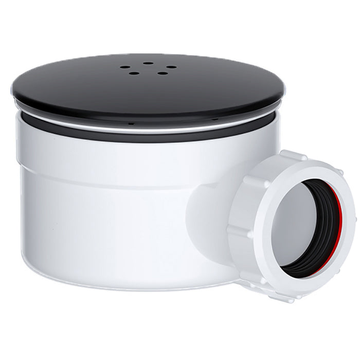 Shower Trap for 90mm Tray Plug Hole 1.5" Luxury Drain Water Waste Dome Base Kit (Matt Black)