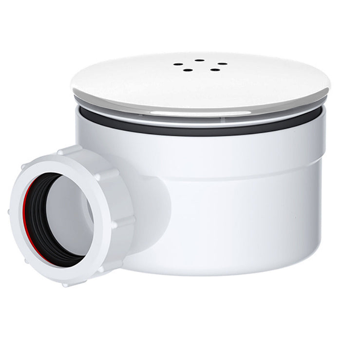 Shower Trap for 90mm Tray Plug Hole 1.5" Luxury Drain Water Waste Dome Base Kit (Matt White)
