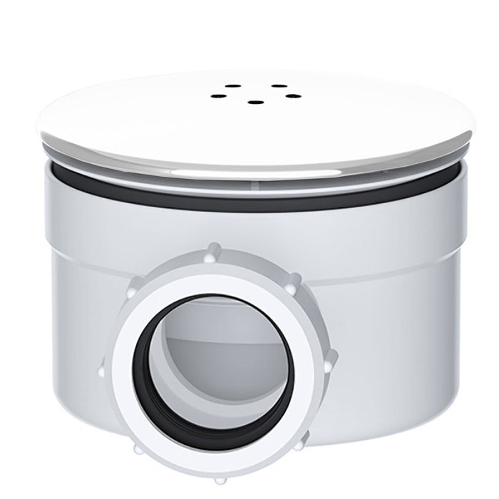 Shower Trap for 90mm Tray Plug Hole 1.5" Luxury Drain Water Waste Dome Base Kit (Matt White)