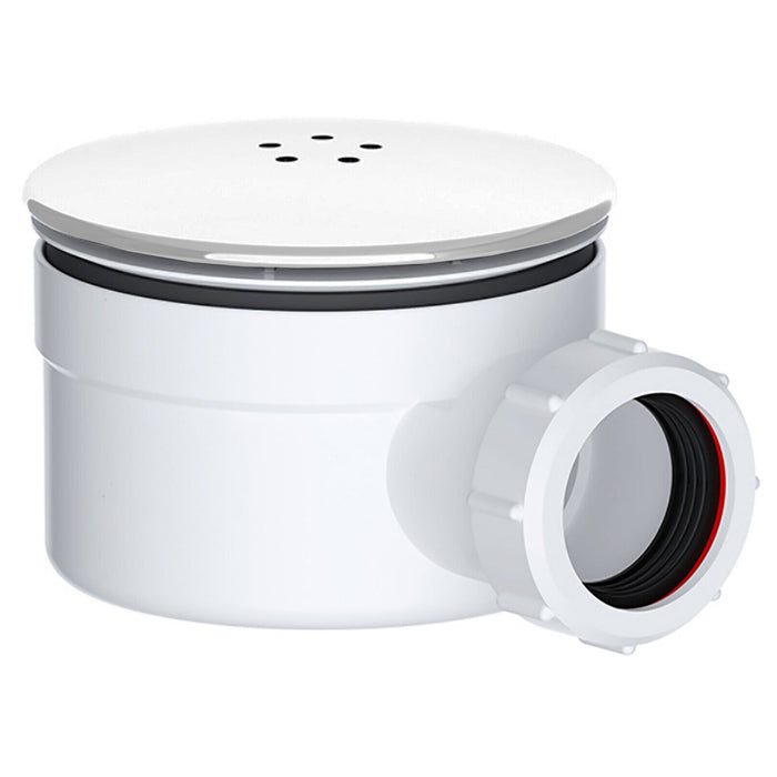 Shower Trap for 90mm Tray Plug Hole 1.5" Luxury Drain Water Waste Dome Base Kit (Matt White)