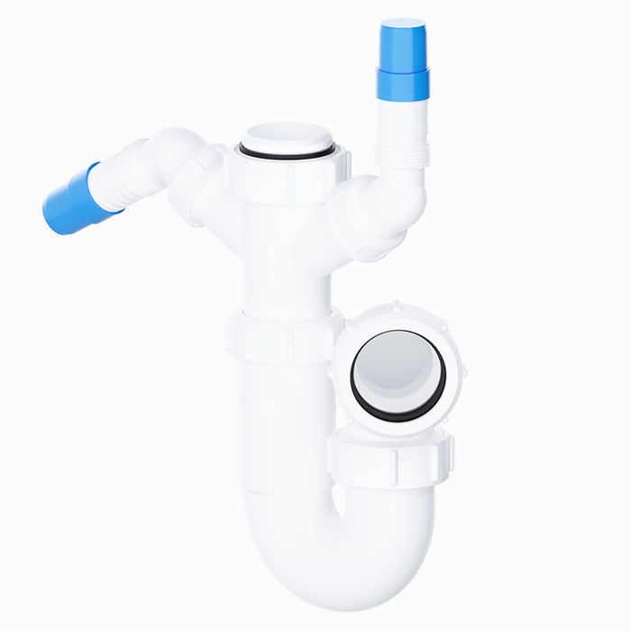 40mm Sink Trap Double Nozzle Washing Machine Dishwasher 75mm Water Seal Discharge Kit