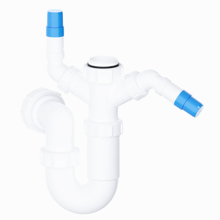 40mm Sink Trap Double Nozzle Washing Machine Dishwasher 75mm Water Seal Discharge Kit