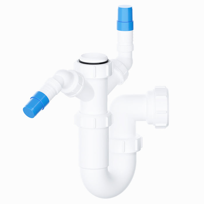 40mm Sink Trap Double Nozzle Washing Machine Dishwasher 75mm Water Seal Discharge Kit