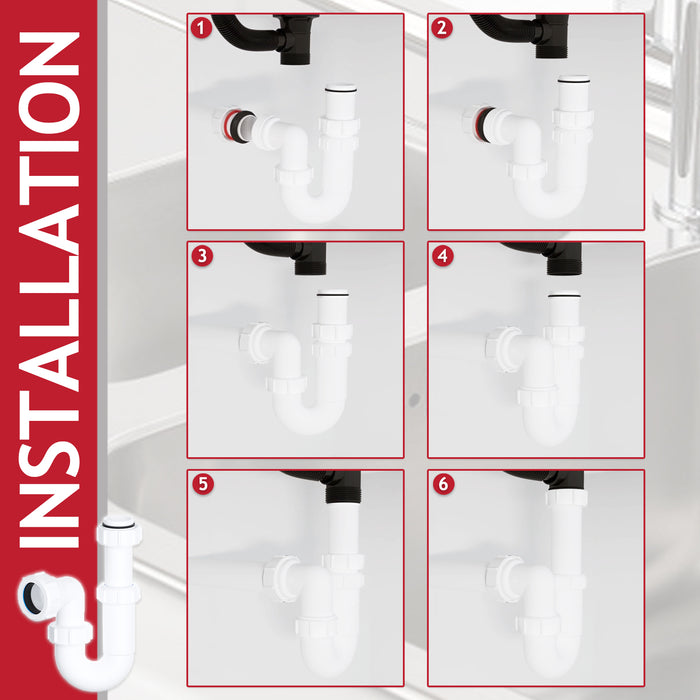Welsan universele overloopset met slang voor wastafel -C4A Welsan universele overloopset met slang voor wastafel -C4A