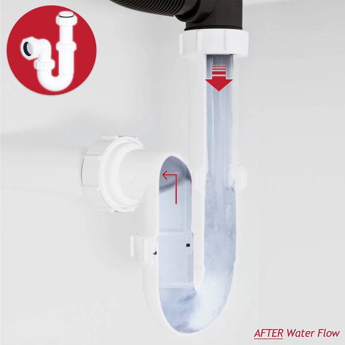 Telescopic Sink P Trap Basin Swivel Plumbing Waste Pipe Kit (32mm / 1.25")