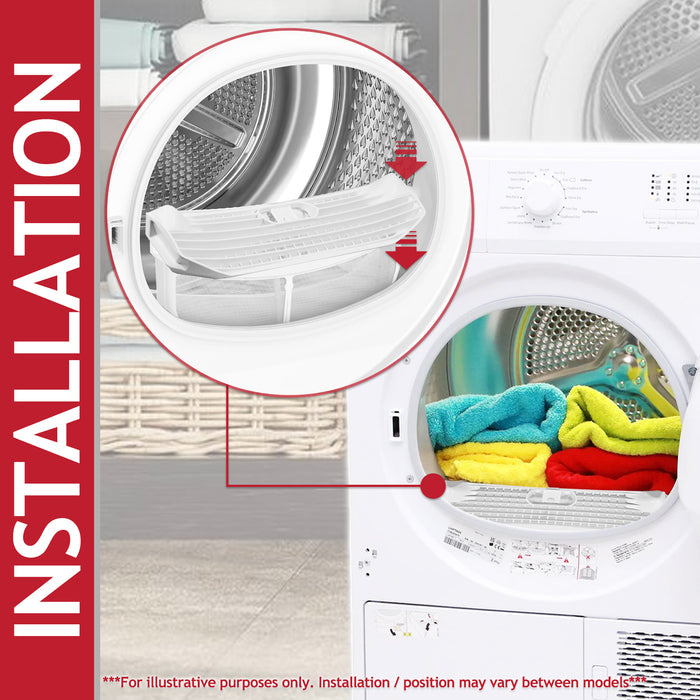 Lint Fluff Filter Mesh Screen Cage for Whirlpool AWZ Tumble Dryer (481248058322 / C00311293)