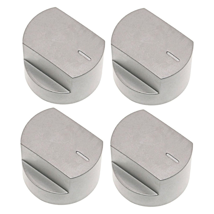 Control Knob Switch & Shaft for Stoves 61EDO 61EHDO BL ST WH Oven Cooker Hob 4 x Knobs (Silver)