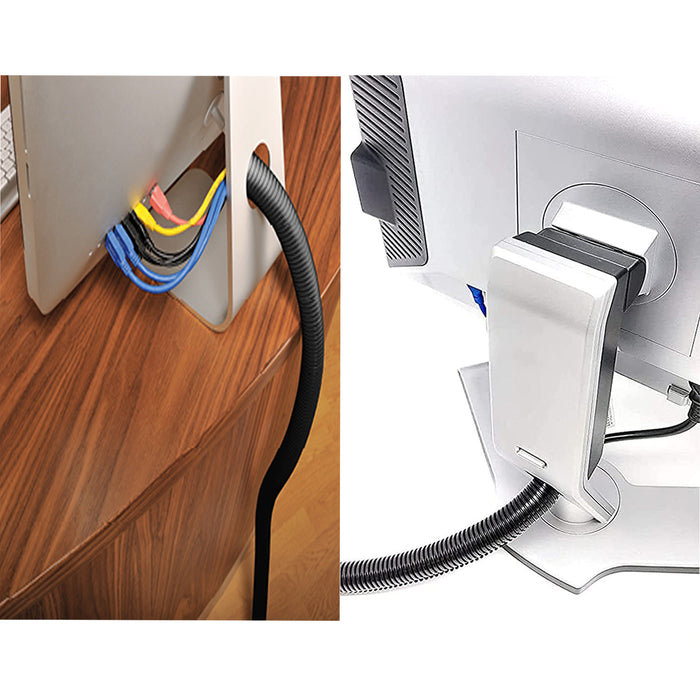 25mm Cable Conduit Flexible Tube Tidy Sleeving Organiser 2.5cm Black 10m