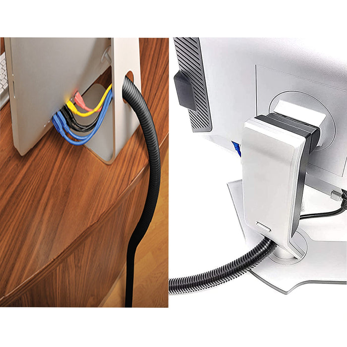 25mm Cable Conduit Flexible Tube Tidy Sleeving Organiser 2.5cm Black 15m