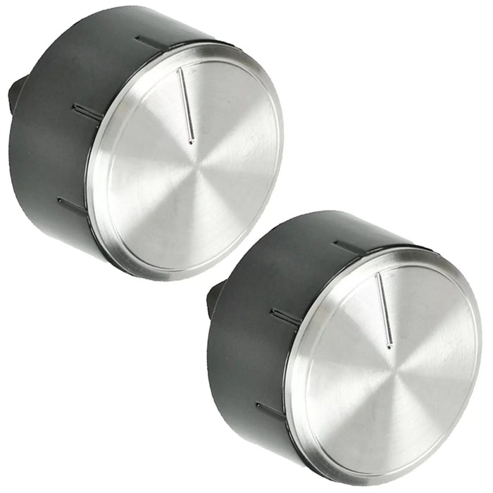 Oven Knob for BOSCH Cooker Oven Hob Switch Dial Silver Black 2 Knobs PCC PCP PCQ (Pack of 2)