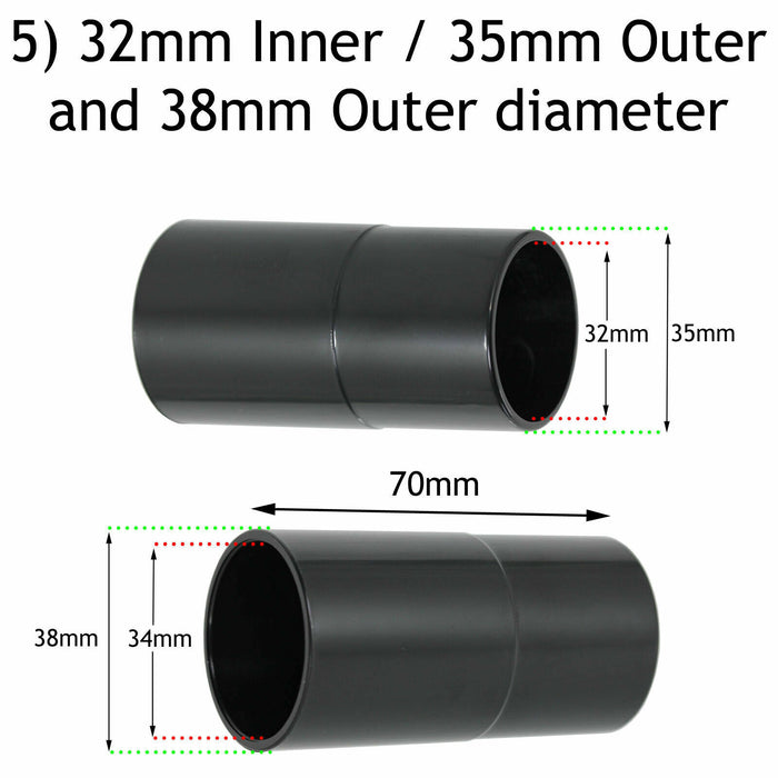 Dust Extractor Adaptors Universal Power Sander Port 26mm 30mm 32mm 35mm 38mm x 7