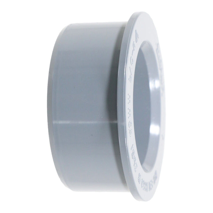 40mm Boss Adaptor Solvent Soil Stack Waste Pipe Reducer Push Fit Seal Ring (Grey)