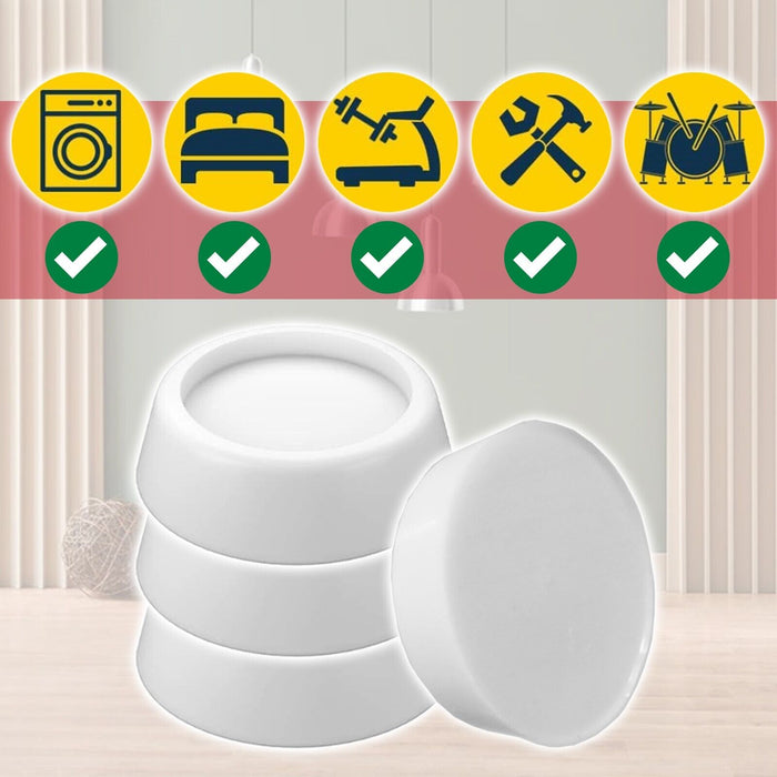 Anti Vibration Rubber Feet Appliance Furniture Non Slip Shock Absorber Pads (White, Pack of 4)