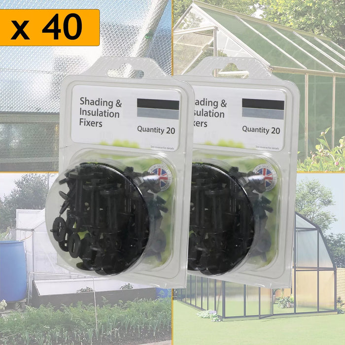 Greenhouse Insulation Shading Fixers Bubble Wrap PVC Plastic Frame Clips (Pack of 40)