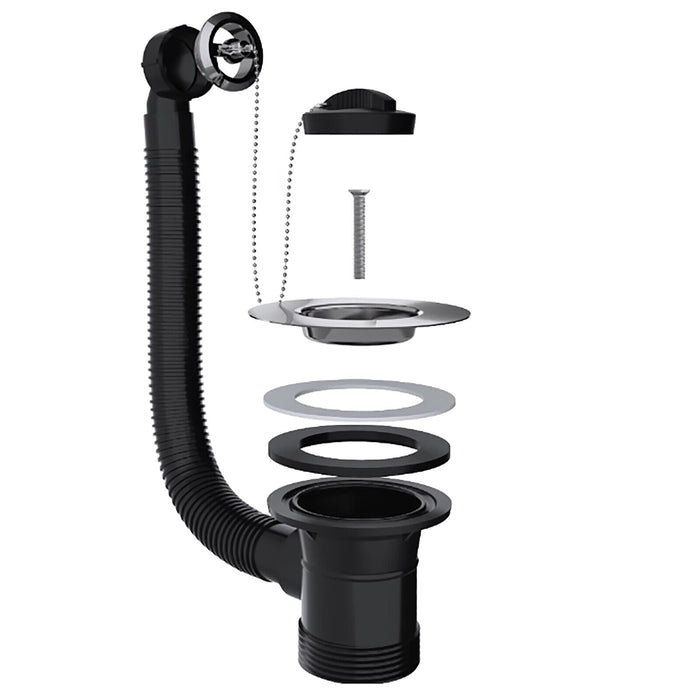 Sink Waste Combination Overflow Plug with Chain 40mm 1.5" (Round)