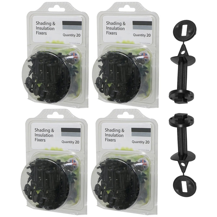 Greenhouse Insulation Shading Fixers Bubble Wrap PVC Plastic Frame Clips (Pack of 80)