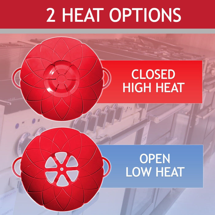 Pan Lid Spill Stopper Silicone Saucepan Pot Steamer Cover Anti Boiling Overflow Guards (Pack of 2)