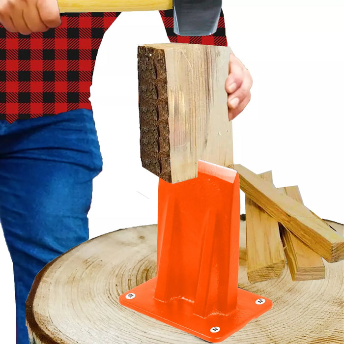 Kindling Splitter Lump Hammer Log Firewood Splitting Heavy Duty Mounted Wood Timber Chisel Wedge Kit