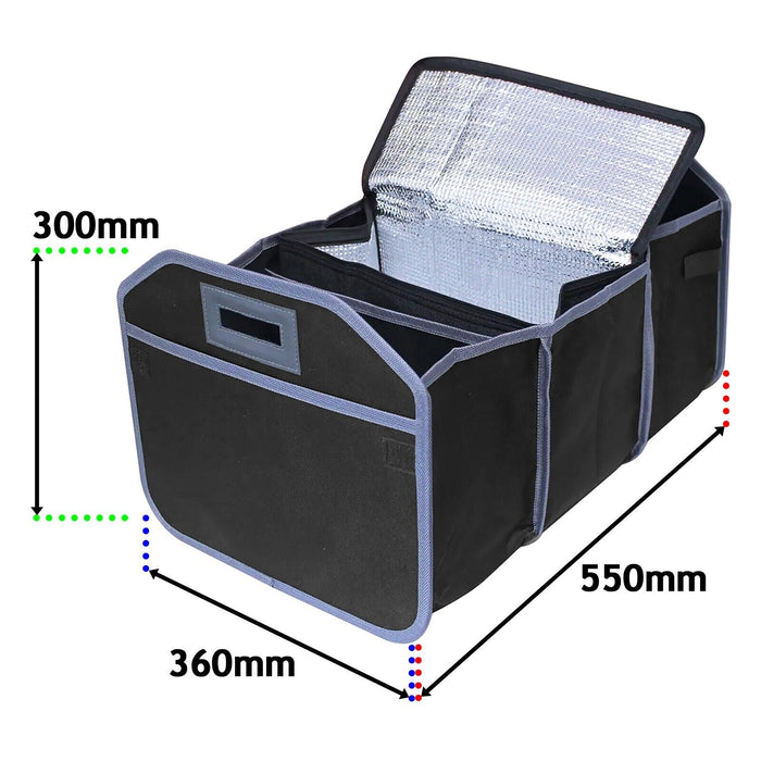 Car Boot Organiser Bag Removable Cooler Liner Collapsible Foldable Trunk Storage (550mm x 360mm x 300mm)