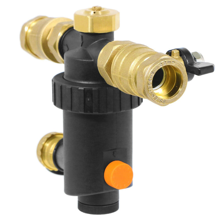 Boiler Filter 22mm Inline Magnetic Mini Central Heating Compression Pipe Valve