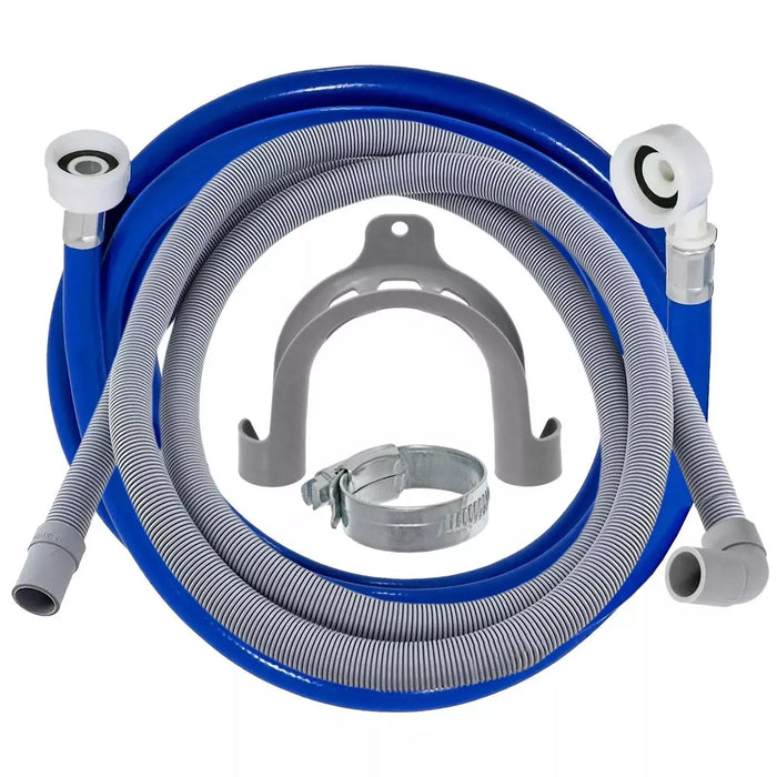 Universal Drain Hose + Water Fill Pipe Angle Set Clip Washing Machine Dishwasher