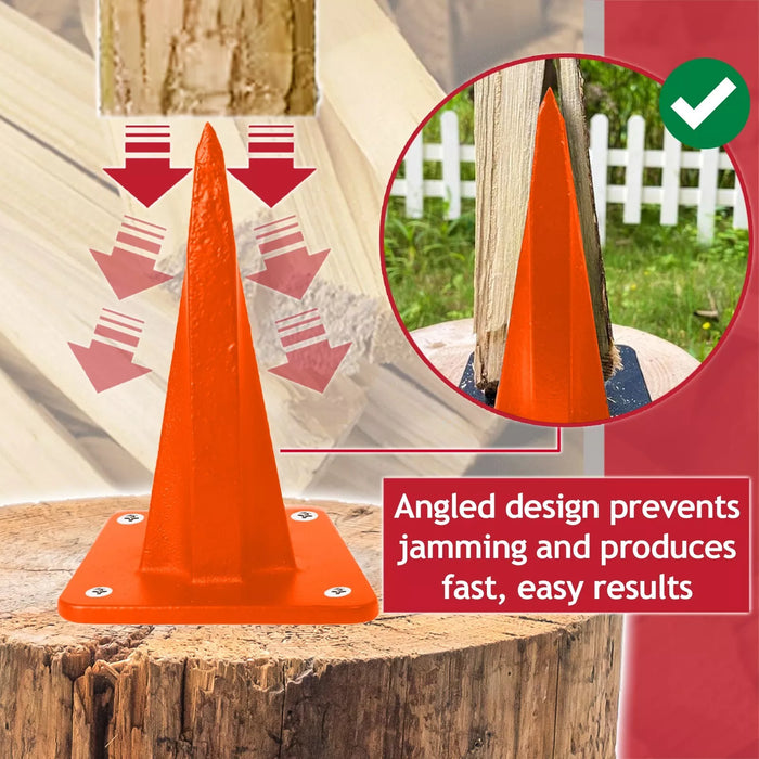 Kindling Splitter Firewood Log Mounted Wedge Splitting Base + Drill Blade Sharpener Attachment Kit