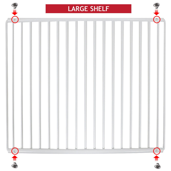 Fridge Shelf for AEG Refrigerator Freezer Adjustable White Plastic Coated Extendable Arms (Large, 425mm - 670mm x 320mm)