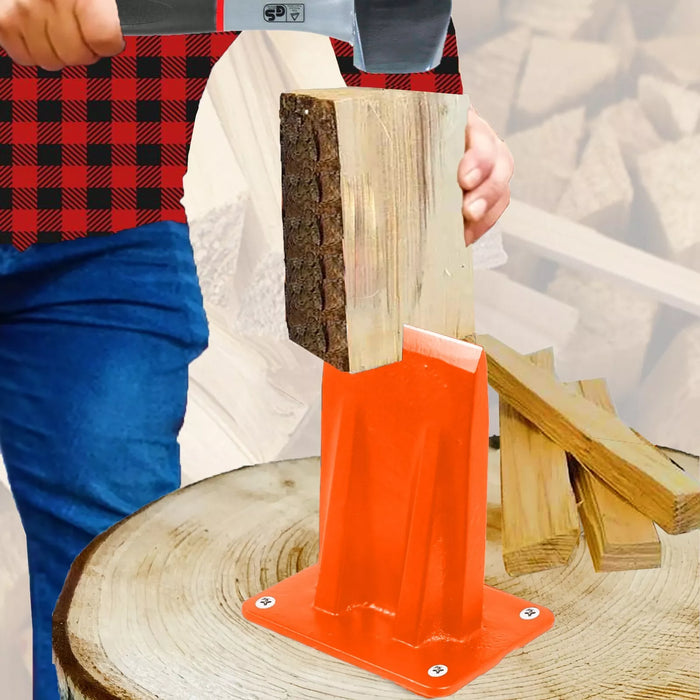 Kindling Splitter Firewood Log Mounted Wedge Splitting Base + Drill Blade Sharpener Attachment Kit