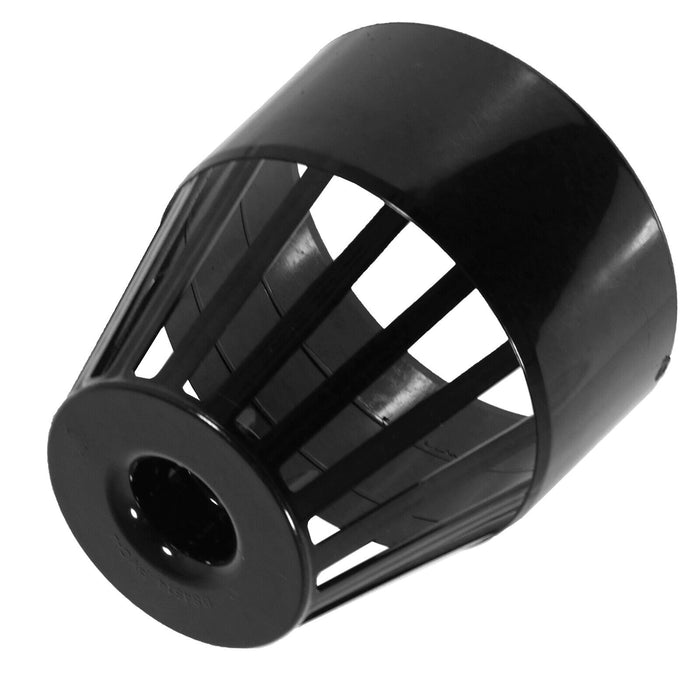 110mm Vent Terminal Soil Pipe Drain Stack System Ring Seal Bird Roof Cage (Black)