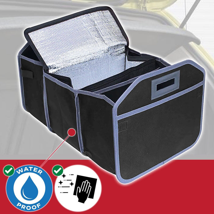 Car Boot Organiser Bag Removable Cooler Liner Collapsible Foldable Trunk Storage (550mm x 360mm x 300mm)