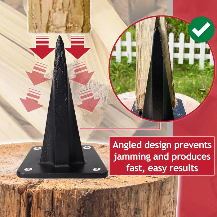 Kindling Splitter Blade Sharpener Drill Attachment Kit Log Wood Splitting Chisel Wedge Set (Large)