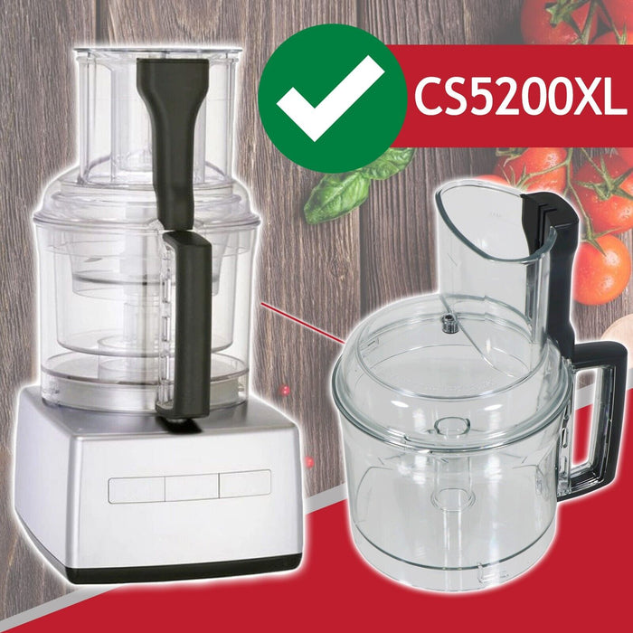 Magimix Mixer Bowl + Lid Cover for CS5200XL Food Processor (Clear with Black Handle, 17341 N, 17333)