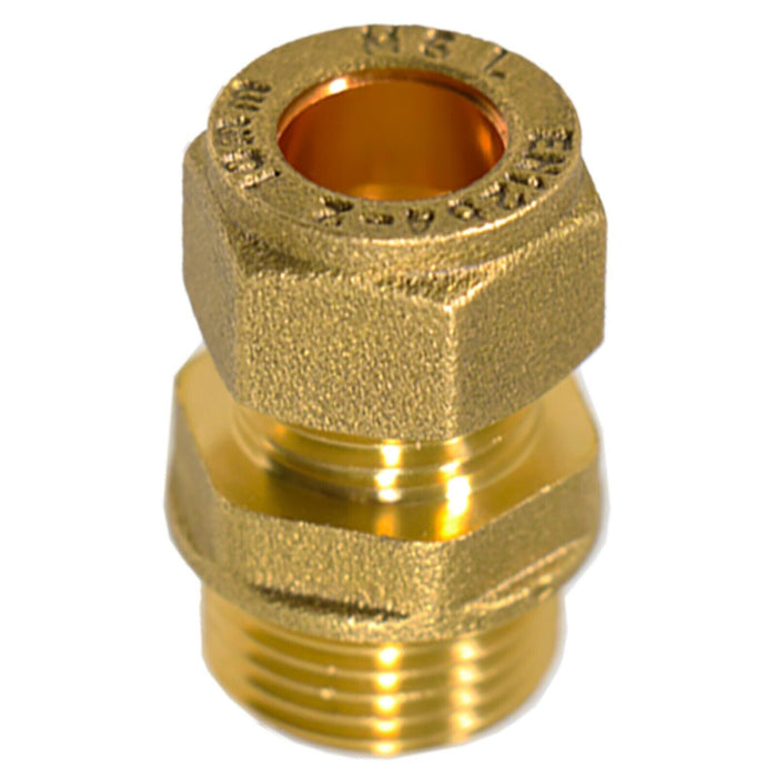 Compression Connector 10mm x 3/8" BSP Male Straight Brass Pipe Coupler Adaptor Fitting