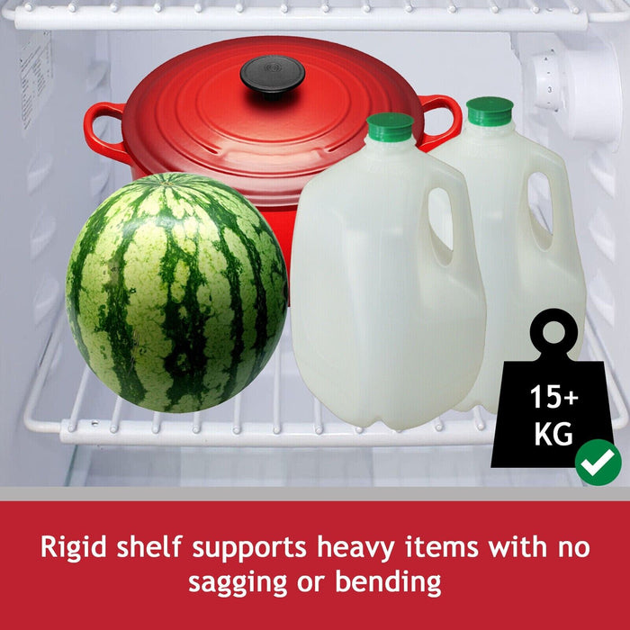 Large Fridge Shelf for AEG Adjustable White Plastic Coated Shelves (Pack of 2, 425mm - 670mm x 320mm)