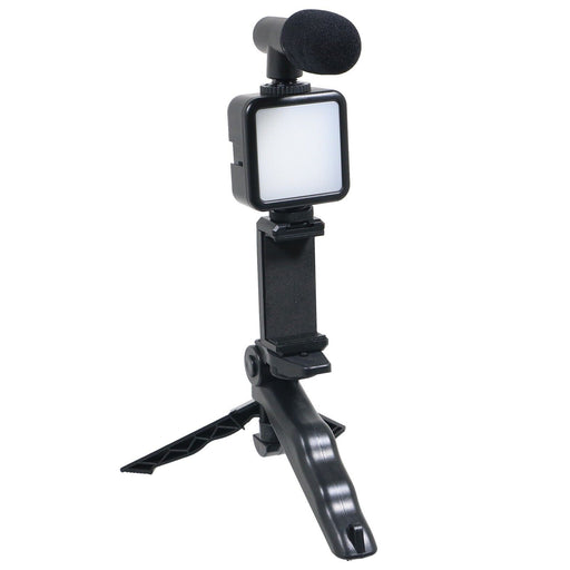 Phone Video Making Kit LED Light Box Mount Adjustable Tripod Microphone Vlogging Set