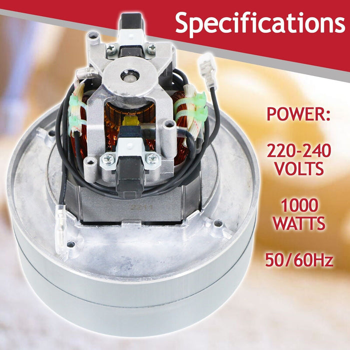Complete Motor Unit for NUMATIC Henry Hetty Vacuum Cleaner + 2 x Carbon Brushes (TCO DL2 1104T 205403 240V)
