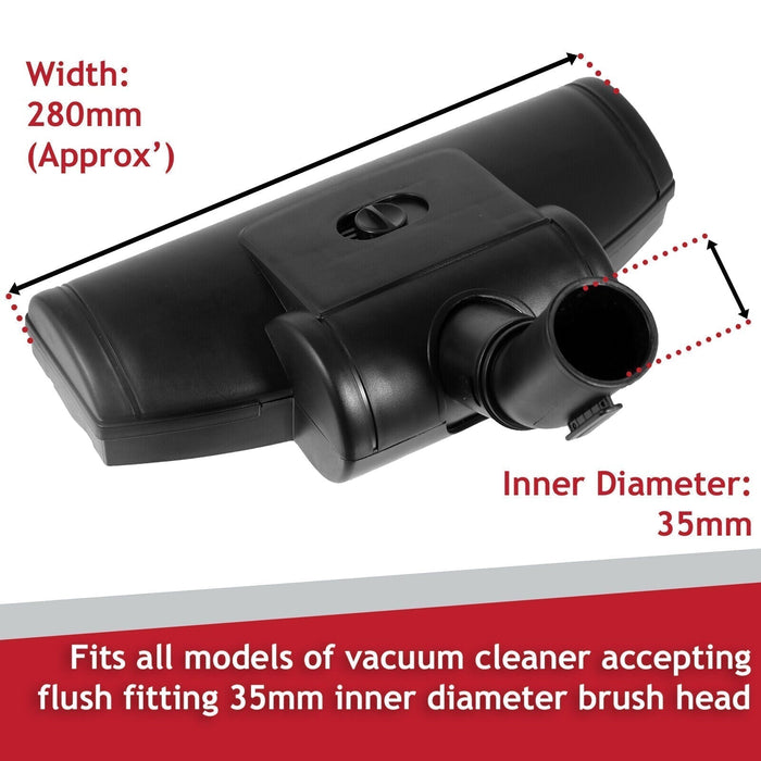 Vacuum Brush Head 35mm for Shark Turbo Tool Wheeled Hard Floor Carpet