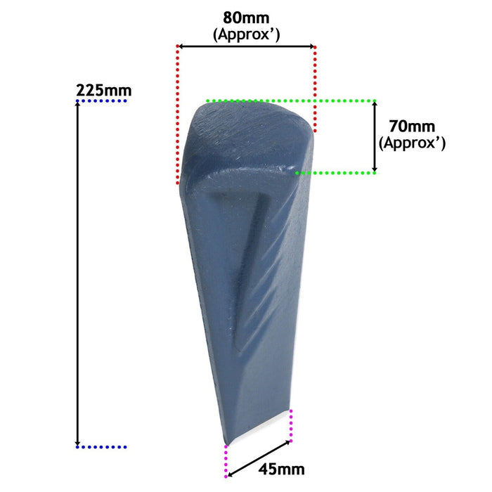 Twisted Log Splitter 2.5KG 9" Steel Wedge + 2KG Lump Sledge Club Hammer Heavy Duty Kit