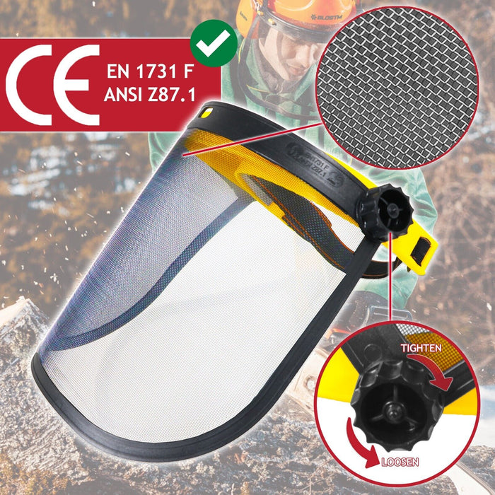 Log Splitting Safety Kit (Splitter Maul Wedge + 4lb Lump Hammer + Mesh Visor Shield)