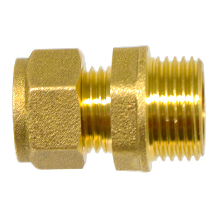 Compression Connector 10mm x 3/8" BSP Male Straight Brass Pipe Coupler Adaptor Fitting