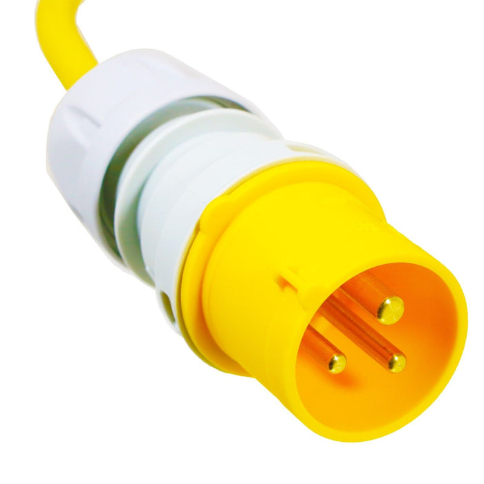 16A Extension Lead 14m 110V 1.5mm Extra Long Power Cable Cord 3-Pin 2P+E (Yellow)